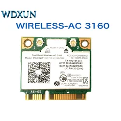 ac-3160 3160HMW Wifi Wireless laptop card Dual Band 2.4ghz 5Ghz 802.11ac 3160AC + Bluetooth 4.0 Mini PCI-e wifi card