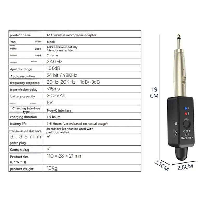 Microphone Wireless System Micphone Wireless Transmitter UHF Transmitter & Receiver For Dynamic/Condenser Microphon