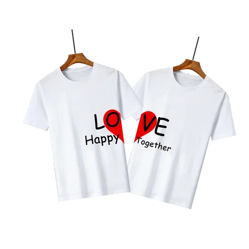 Man Women Summer Y2k T-shirt LOVE Print 2024 Couple Short Sleeved Casual Tees Clothing Loose Pure Cotton Soft Top XS-3XL