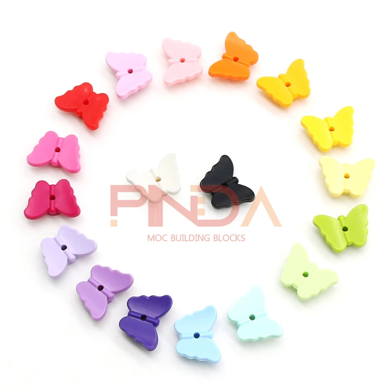 50 peças moc animais parte clássica adaptativa tijolo blocos de construção peças cena série animal borboleta