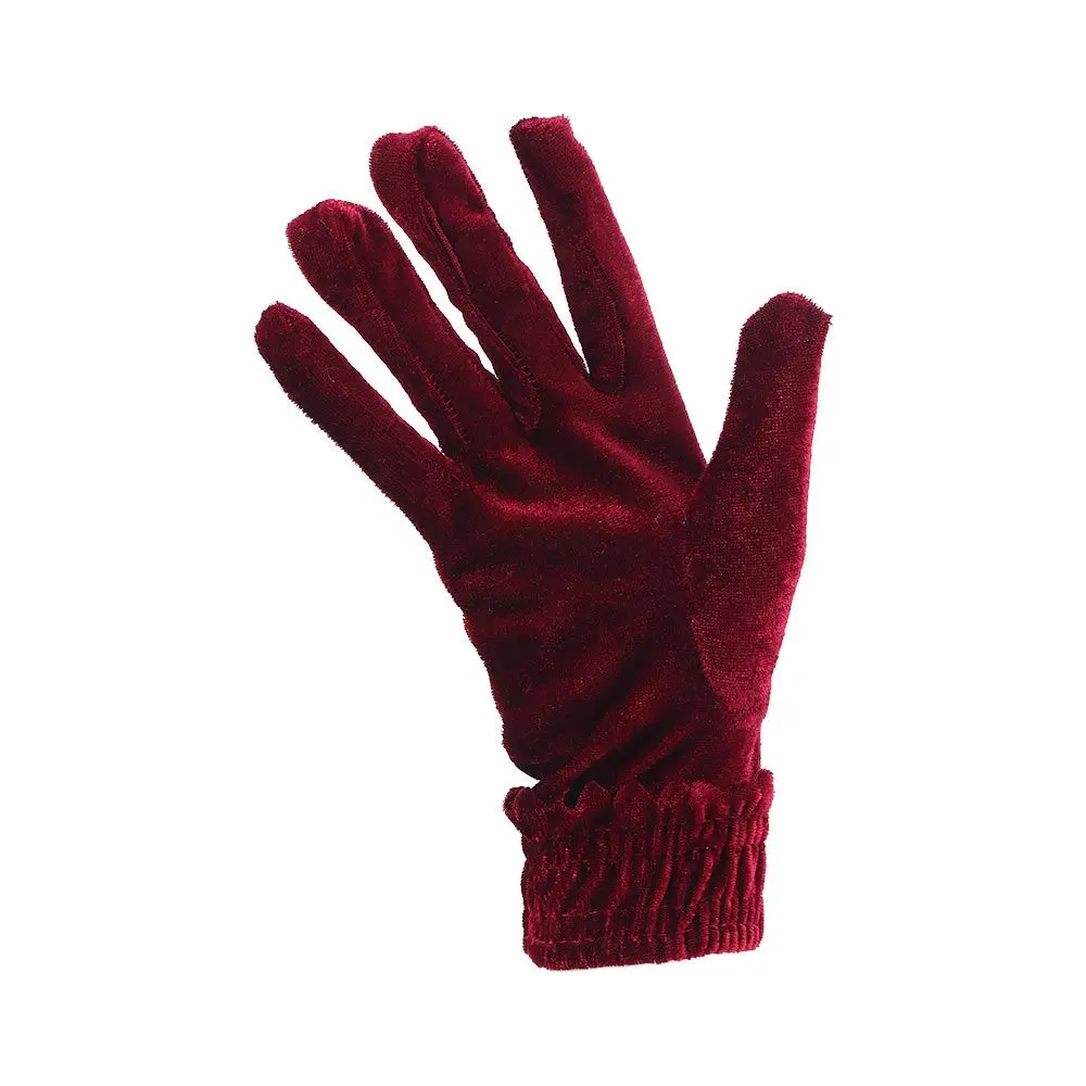 

Etiquette Winter Warm Women Soft Autumn Driving Gloves Full Finger Mittens Elastic Gold Velvet Gloves