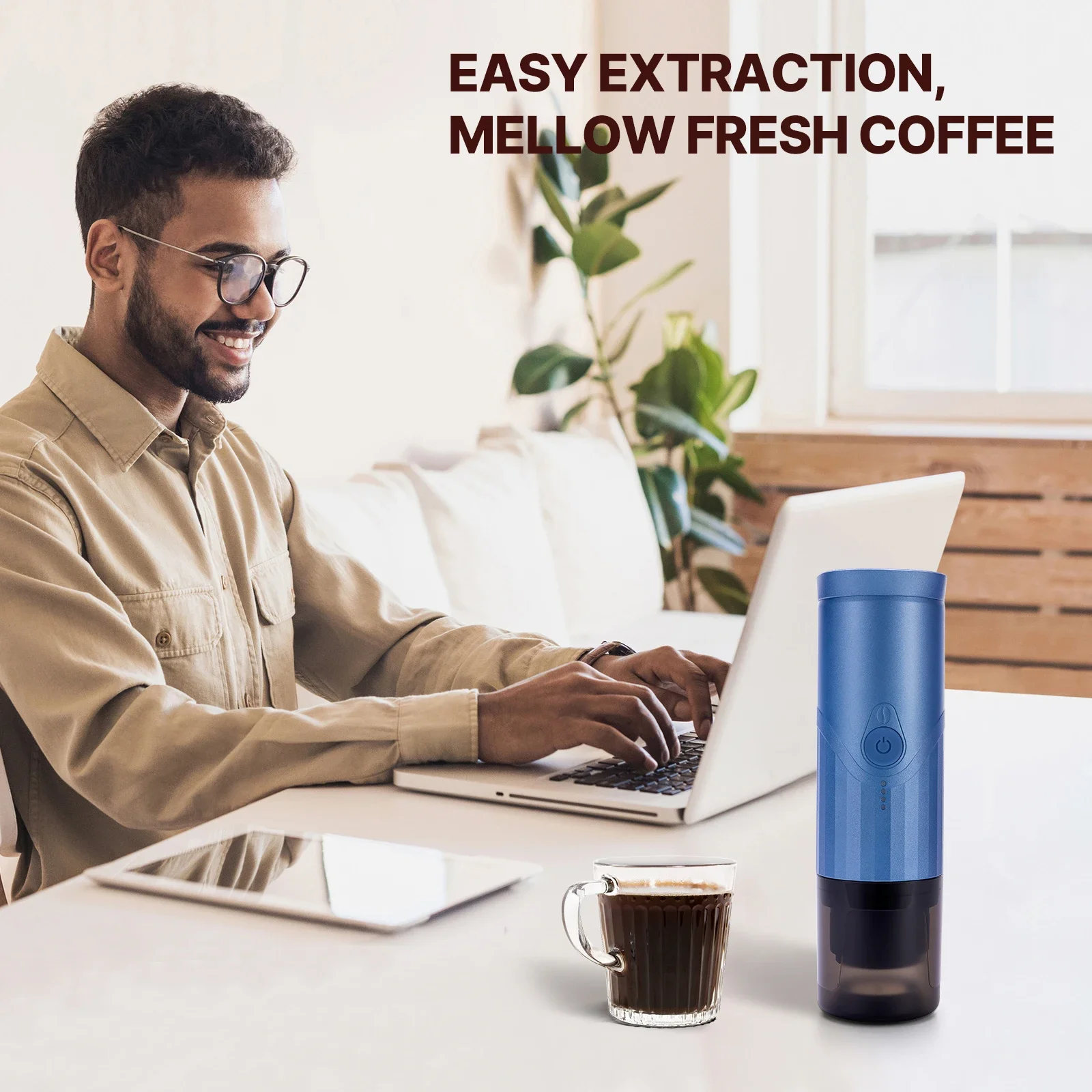 In stock Portable Coffee Machine, Mini Automatic Espresso, Hand Pressed Bean Pods, Portable Coffee Machine
