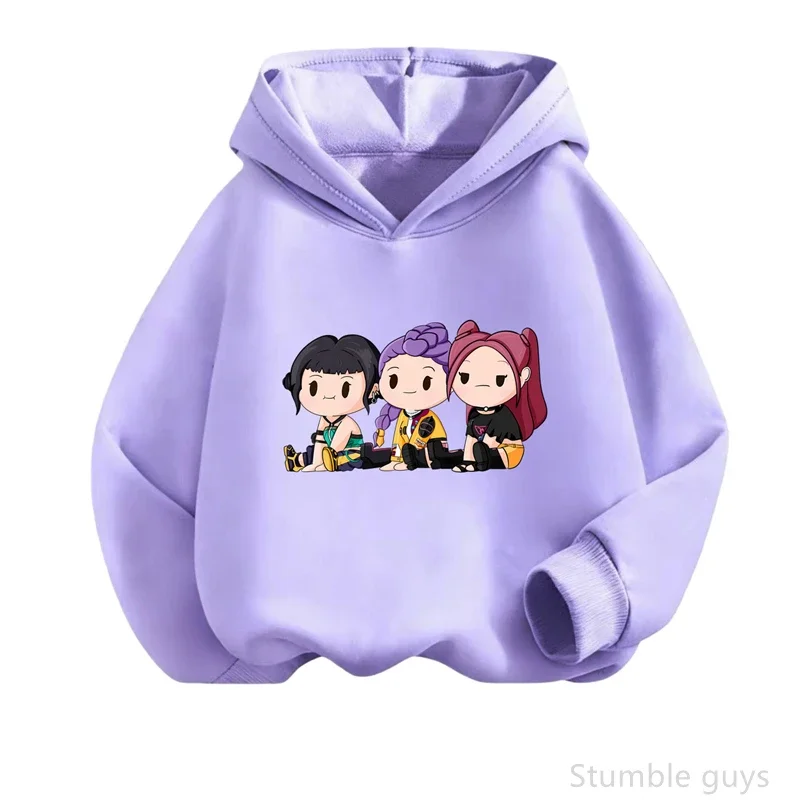 

Spring Autumn Versatile Kpop Hoodie Children Graphic Anime Long Sleeve Hooded Sweatshirt Casual Pullover Daily Wear