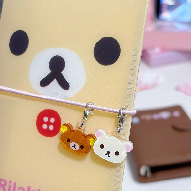 

Новый мини-брелок Rilakkuma, мультяшный блокнот, эластичная лента, подвесное украшение, для девочек, для школьного рюкзака, подарки для пар на праздники