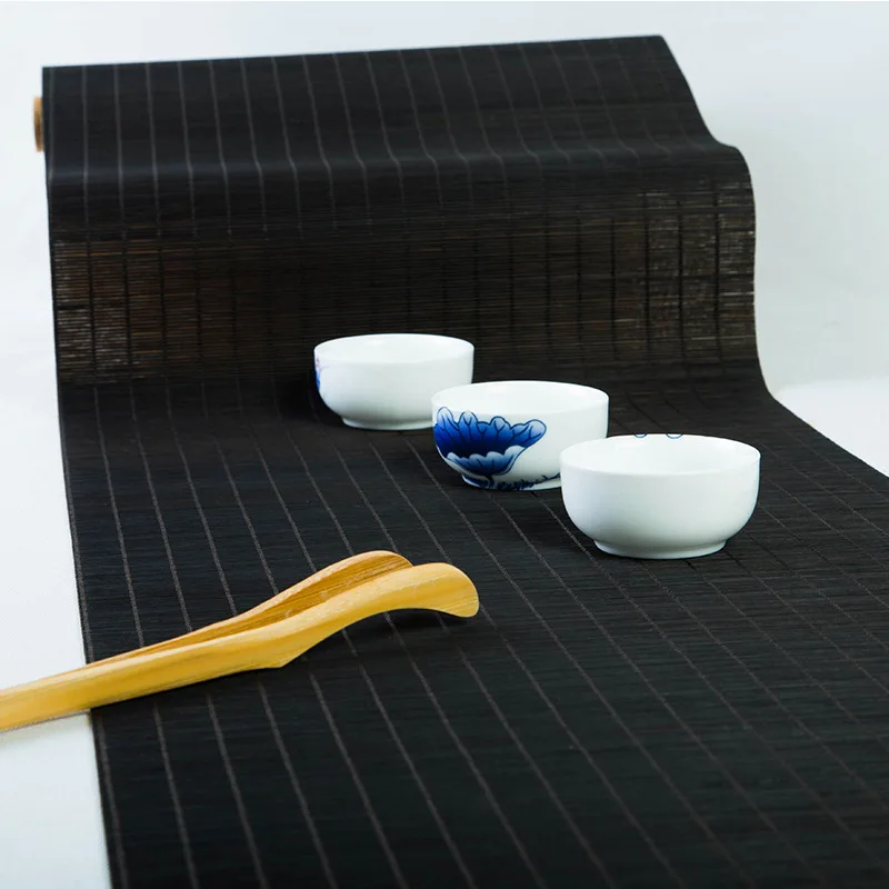 RAYUAN Natural Bamboo Table Runner Placemat Tea Mats Table Placemat Pad Ceiling Decor Home Cafe Restaurant Decoration