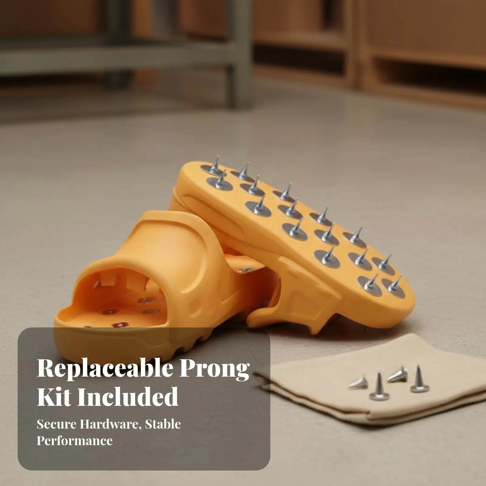 Construction Slipper EVA Rubber Molded Studded Work Footwear for Resin Flow Coating and Professional Floor Jobs