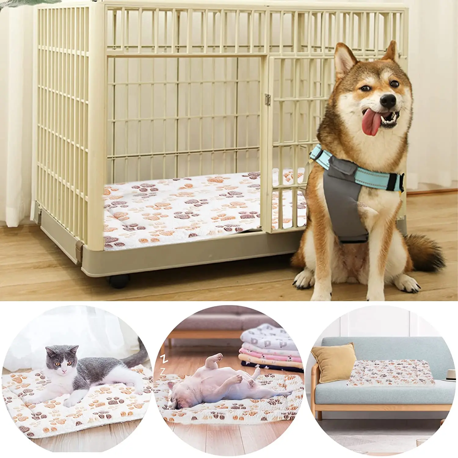 XL/XXL/XXXL Dropship Dog Bed Thickened Mat Pet Cat Soft Fleece Pad Blanket Mat Cushion Home Washable Rug Keep Warm Pet Supplies