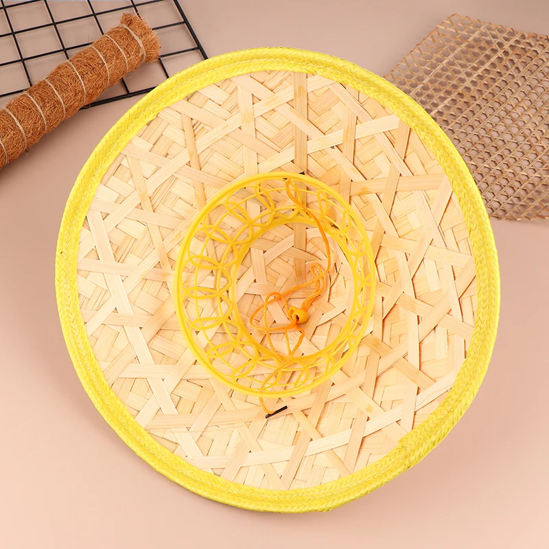 Chinesische Retro Bambus Rattan Fischer Hut Handgemachte Webart Stroh Eimer Hut Tourismus Regen Tanz Requisiten Kegel Angeln Sonnenschirm Hut – Detail 6