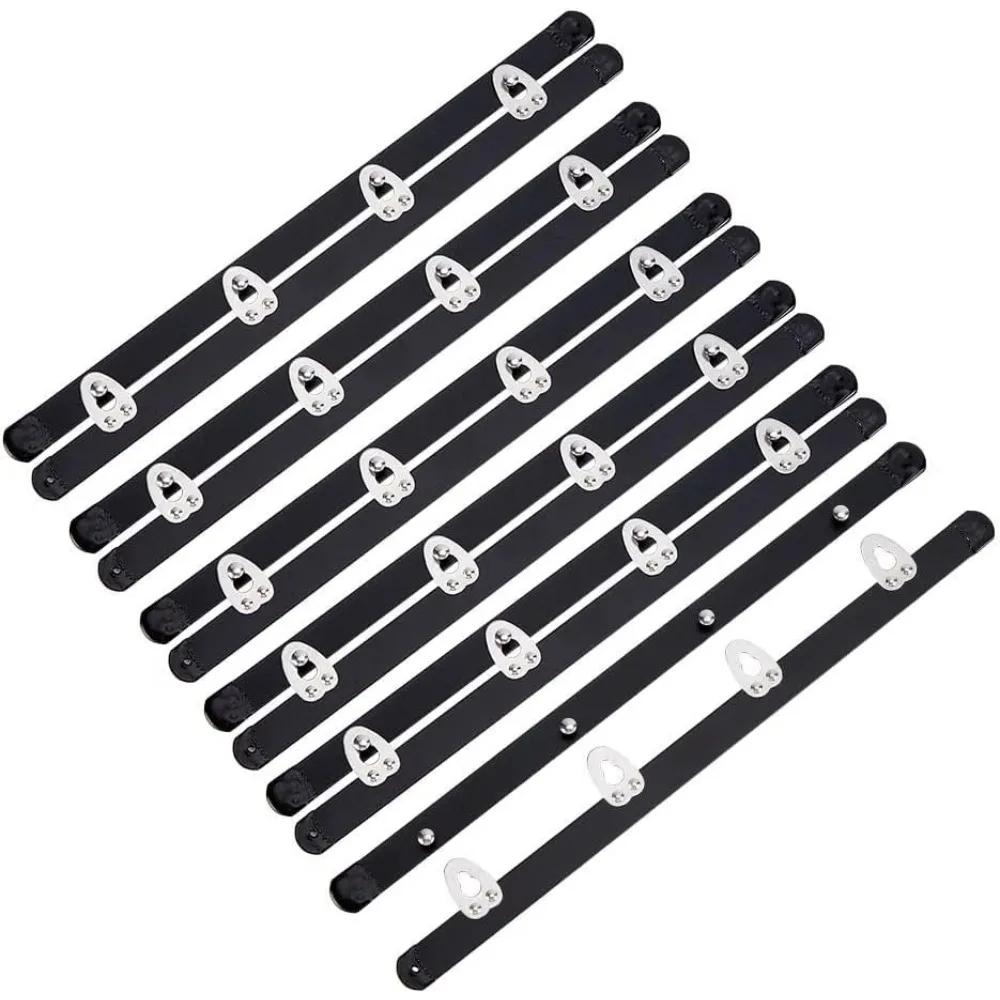 6 Pairs 201 Stainless Steel Corset Busk 9inch Black Spring Corset Busks with 4 Hook & Eye Closure for Sewing Corset Making Kit