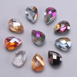 10 Pcs 13X18MM Crystal Drop Bead Pear Shape Jewelry Making Accessories Faceted Glass Teardrop Beads DIY Making Necklace Pendant