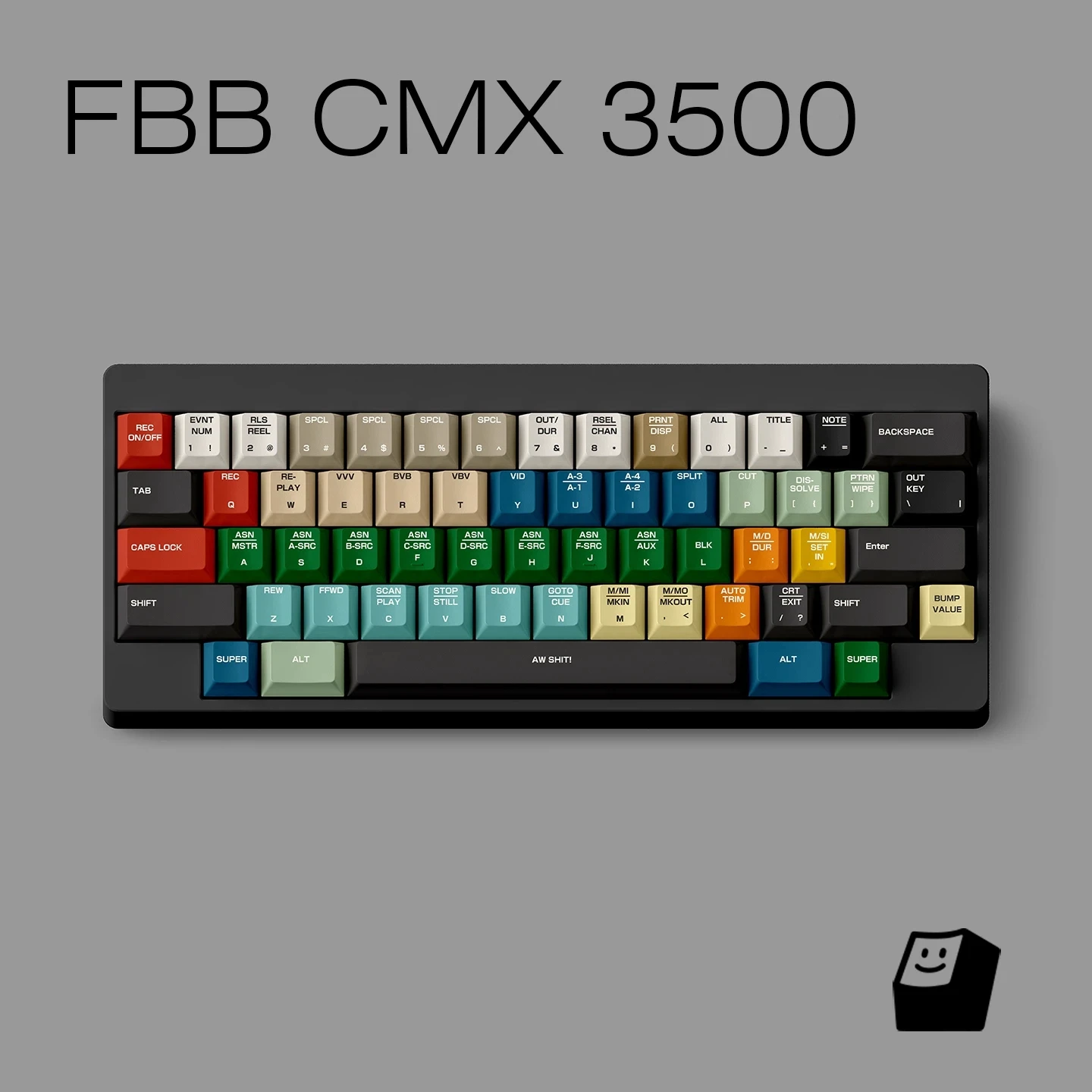 New FBB CMX 3500 Original Vintage Keycaps Full Five-Sided Heated Sublimation Original Height PBT Keycaps for Mechanical Keyboard