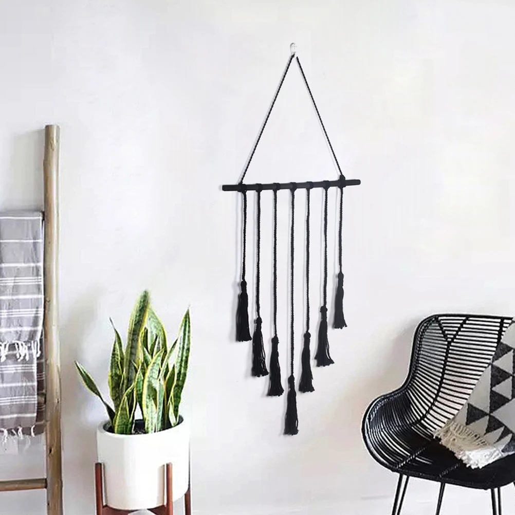 

Photo Wall Hanging Macrame Decor with Clip Picture Manual Display Kit Wooden Hanger