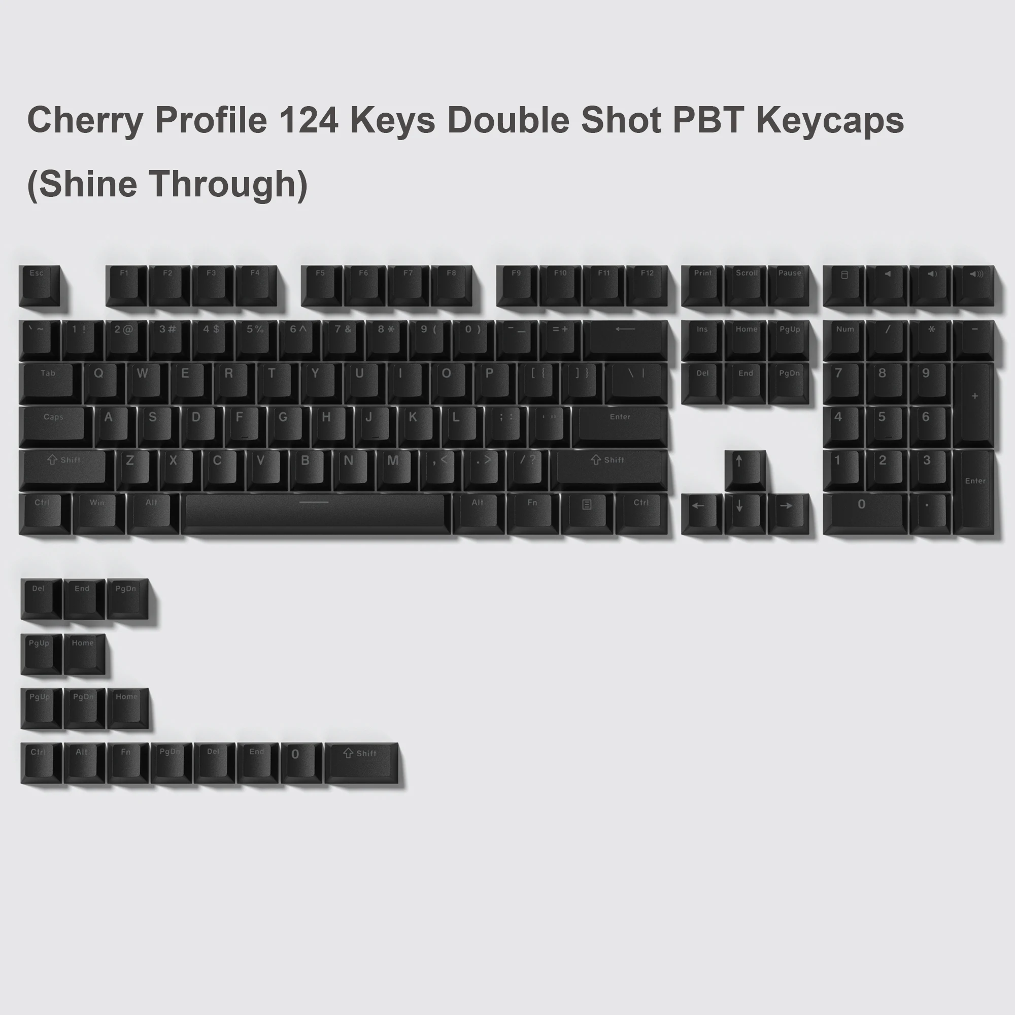 Womier Shine Through Lot de touches en PBT 60 à 75, profil Womier Shine Through Lot de touches en PBT 60 à 75, profil
