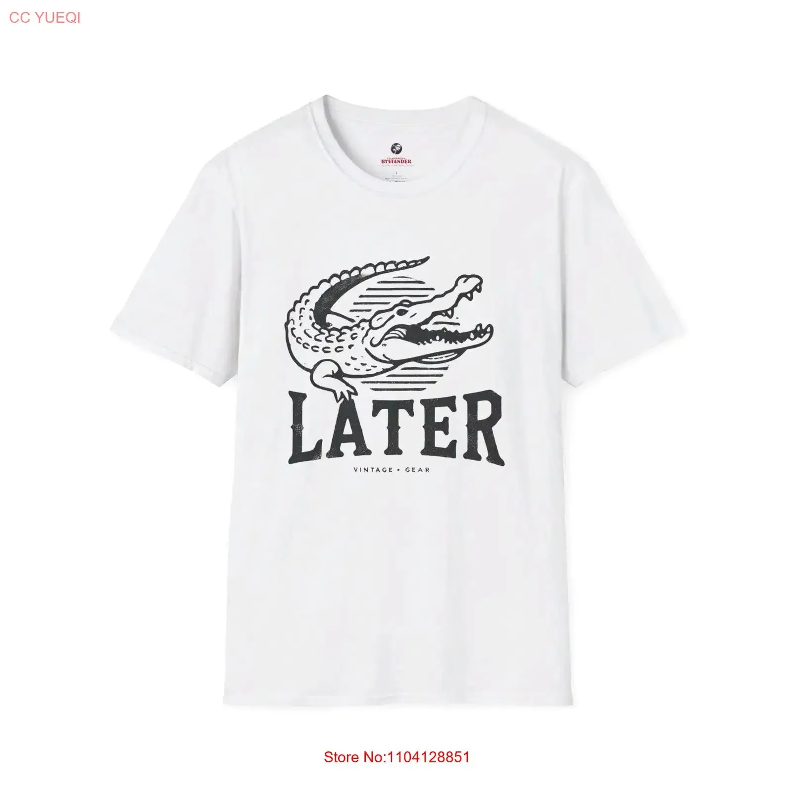 Later Alligator T Shirt Funny Retro 90s vintage Washed streetwear Breathable homme fashion Slightly Stylish Soft Casual