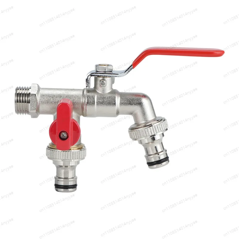 

All-Weather Yard Hydrant - 1/2" 1-in-2-Out Frost Proof Faucet for Outdoor Garden & Laundry, UV Protected Brass Faucet