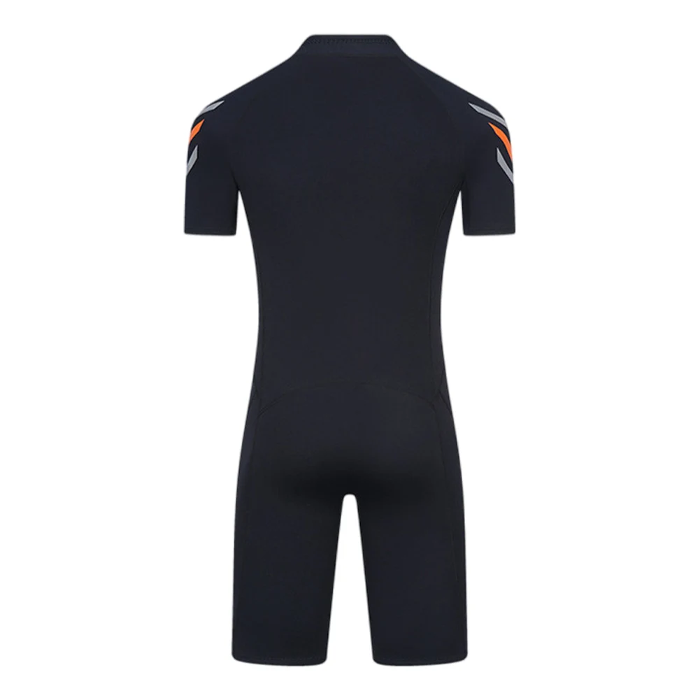 Heren 2 mm neopreen wetsuit met ritssluiting aan de voorkant Jumpsuit met korte mouwen Elastisch badpak Eendelig badpak voor zwemmen Duiken