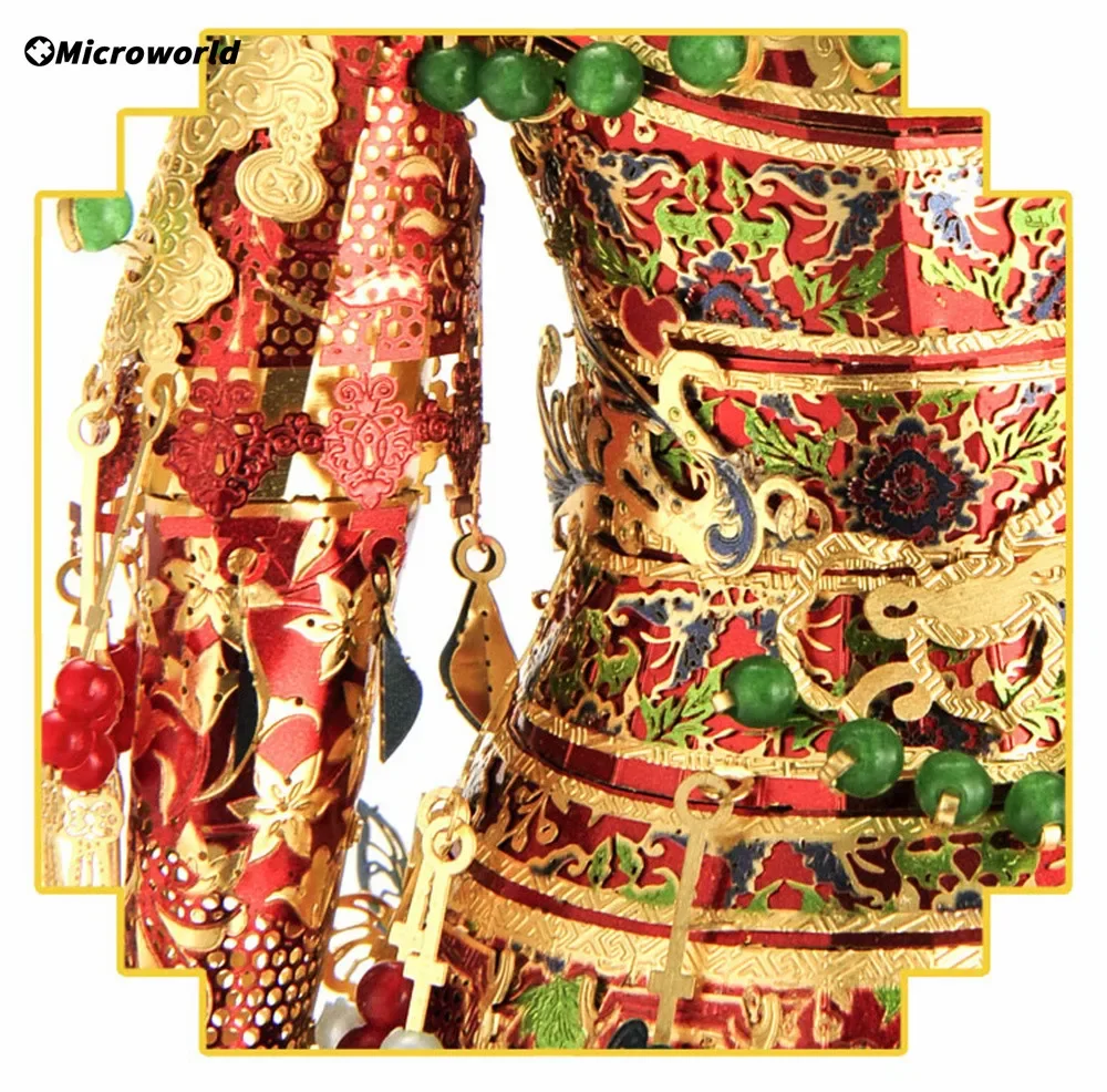 Microworld 3D โลหะปริศนาเกมจีนแบบดั้งเดิมเจ้าสาวงานแต่งงานชุดเต็มชุด DIY จิ๊กซอว์ของเล่นของขวัญของที่ระลึก