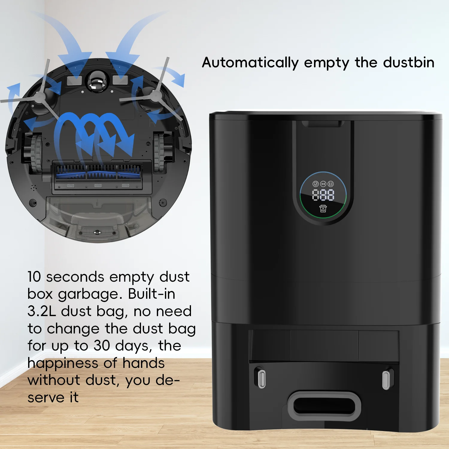 LDS SLAM Robot Vacuum Cleaner Wireless Cleaning Mopping Sweeping 4000PaSuction 5200Mah Battery Robot Vacuums AT900 Made in China