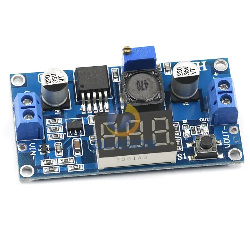 LM2596 BUCK 3A DC-DC Voltage Adjustable Step-Down Power Module + Blue LED Voltmeter