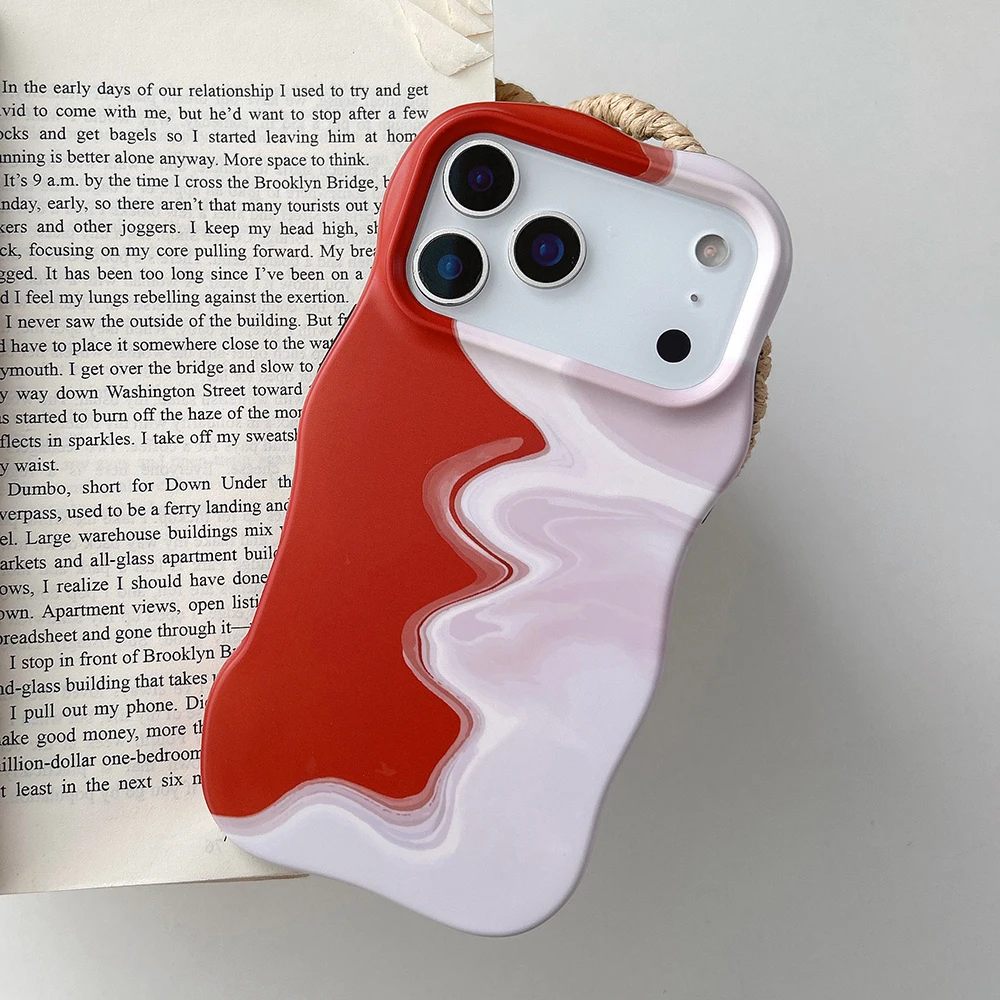 

Luxury 2 In 1 Shockproof Protective Matte Gradient Phone Case for IPhone 17 16 15 14 13 Pro Max Air Wave Edges Back Cover Case