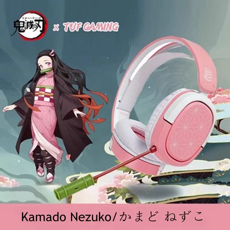 Anime Demon Slayer Collaboration Headset cuffie da gioco Tanjirou Nezuko Cosplay periferiche da gioco ufficiali regalo di compleanno