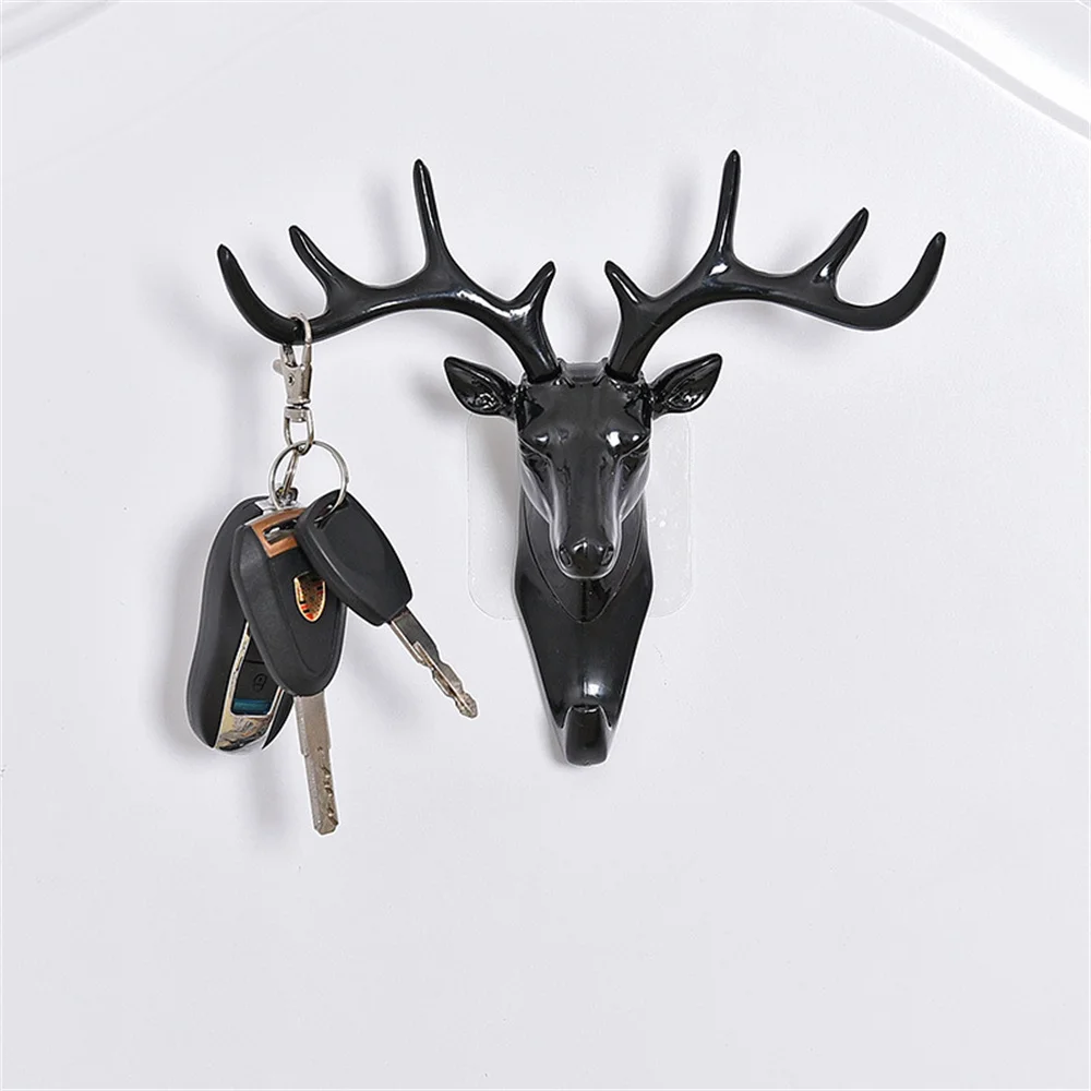 

Key Holder Wall,wall Hook,key Hanger Bathroom Accessories Deer Hook Free Three-dimensional Wall Hanging Plastic Adhesive Hook