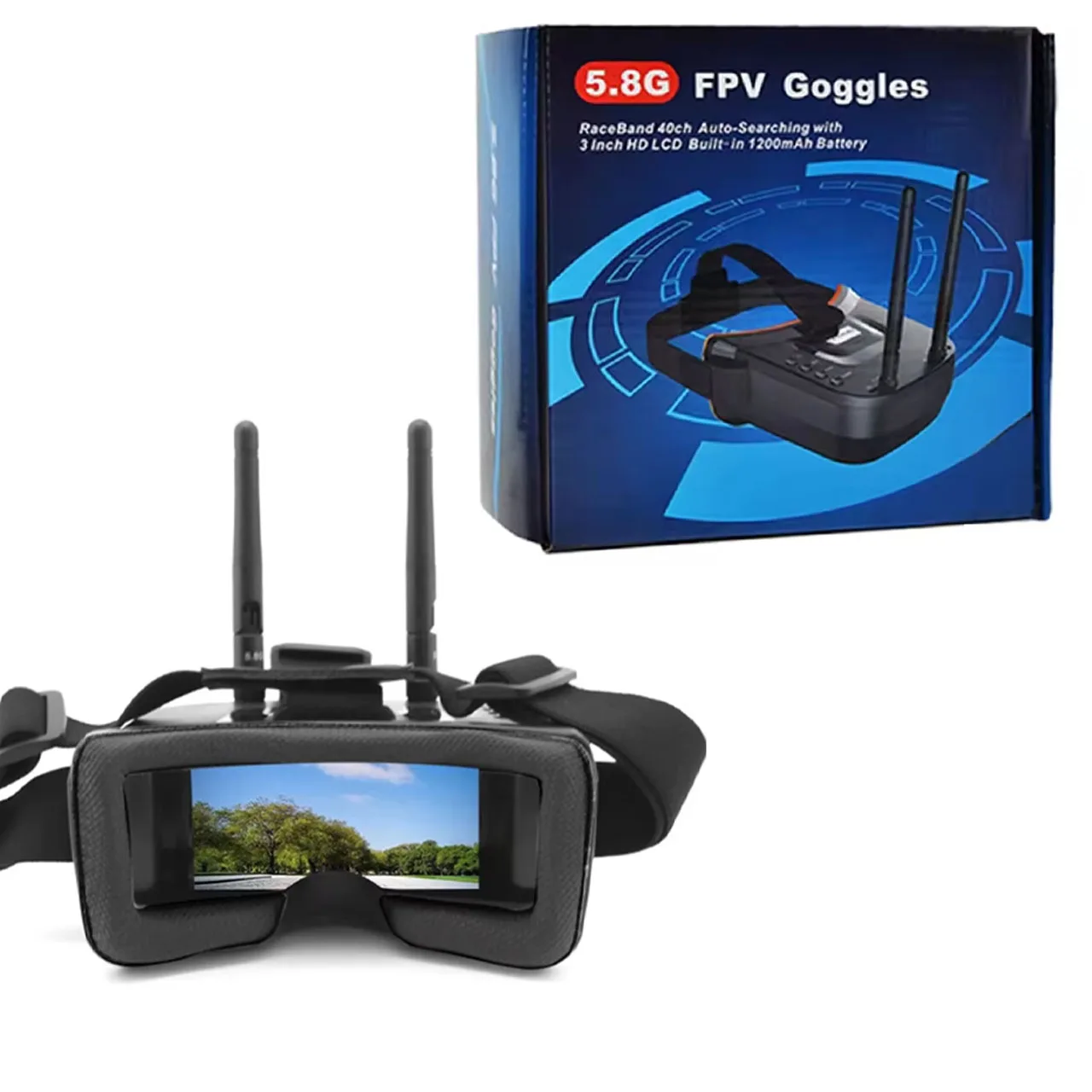 88 VR009 FPV-Brille 5,8 G 40 CH mit 3-Zoll-LCD-Bildschirm 480 x 320 leistungsstark für Quadcopter-Benutzer