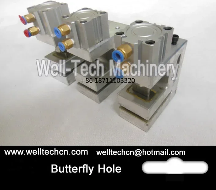 Butterfly hole plane hole pneumatic punching machine plastic hole punch device packing bag making machine puncher