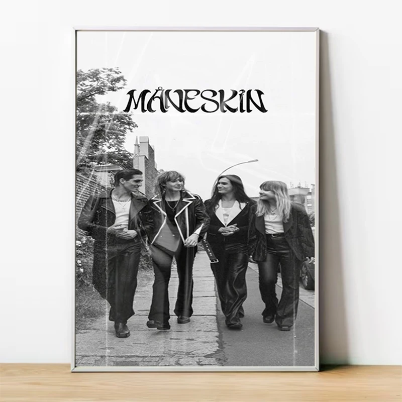 Måneskin Rock Music Band Stars Poster Anime Paintings for Bed Room Decors Aesthetic Pinterest Painting on Canvas Home Decor Wall