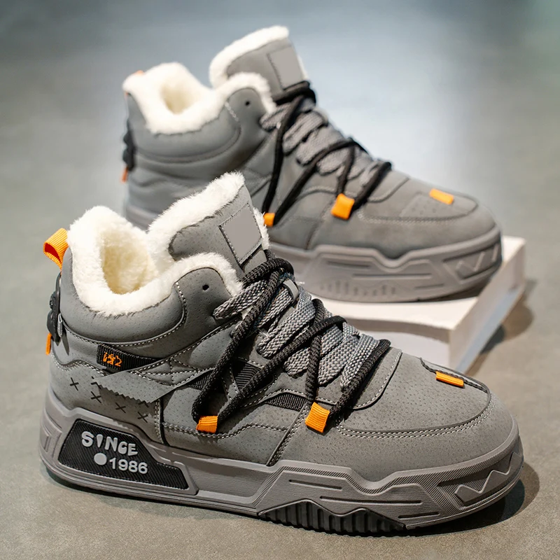 

Men's Thermal Winter Casual Sports Shoes, Warm Water-Resistant Walking Sneakers with Fleece Lining, Non-Slip Comfortable Athlet