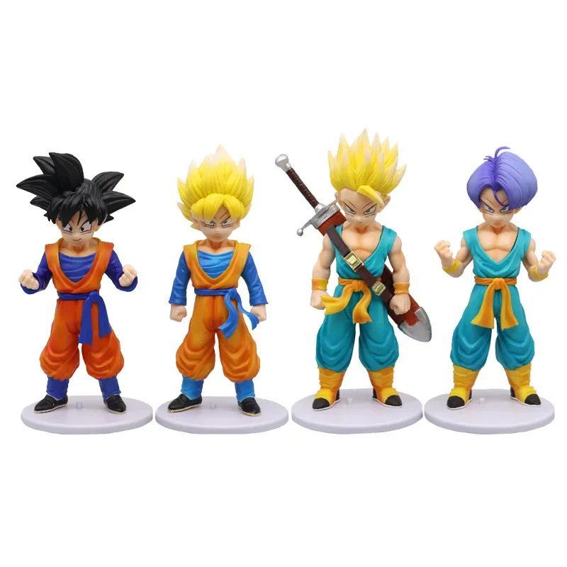 Dragon Ball anime Torankusu Goten Super Saiyan action figure cute cake ornament figurine Collection Model toys birthday kid gift