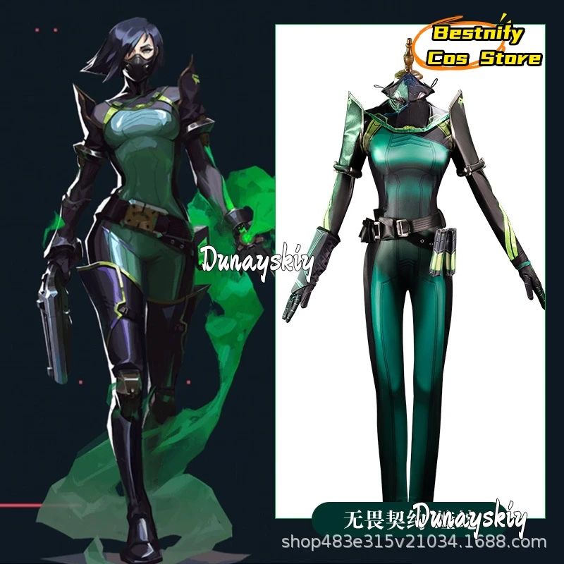 Viper Venomous Snake Cosplay Costume Game VALORANT Role-Playing Subdue 3D Printed Tight Fitting Clothing Anime Halloween Party