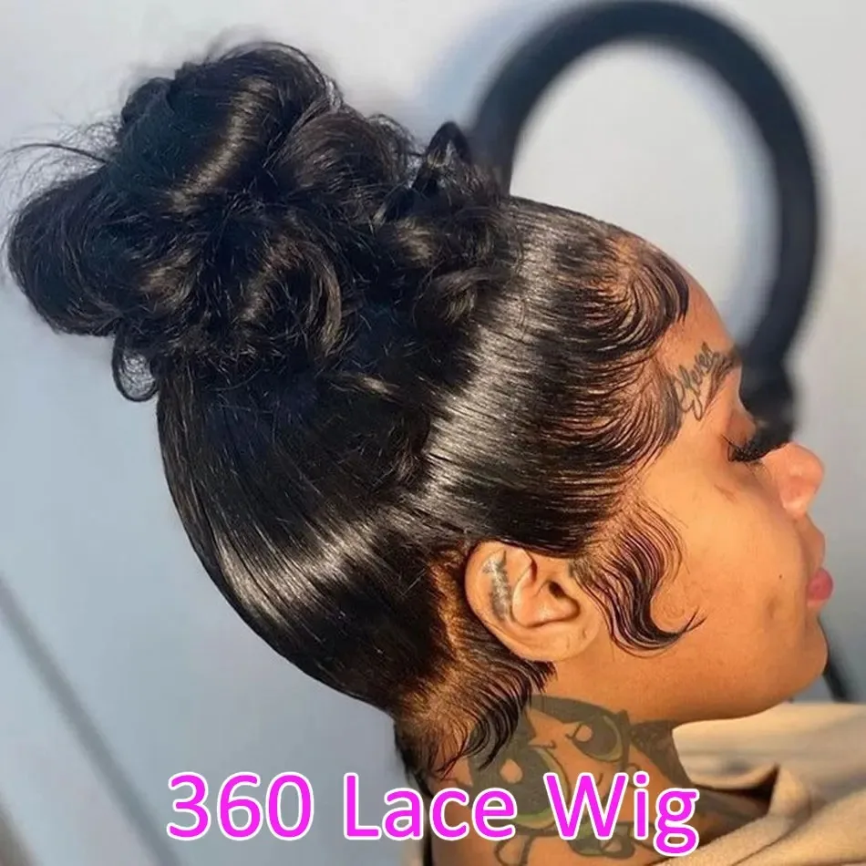 Body Wave Wig renda depan 360 rambut manusia sebelum dipetik transparan 13x4 13x6 Wig Frontal Lace Wig rambut Brazilian UNTUK WANITA HITAM