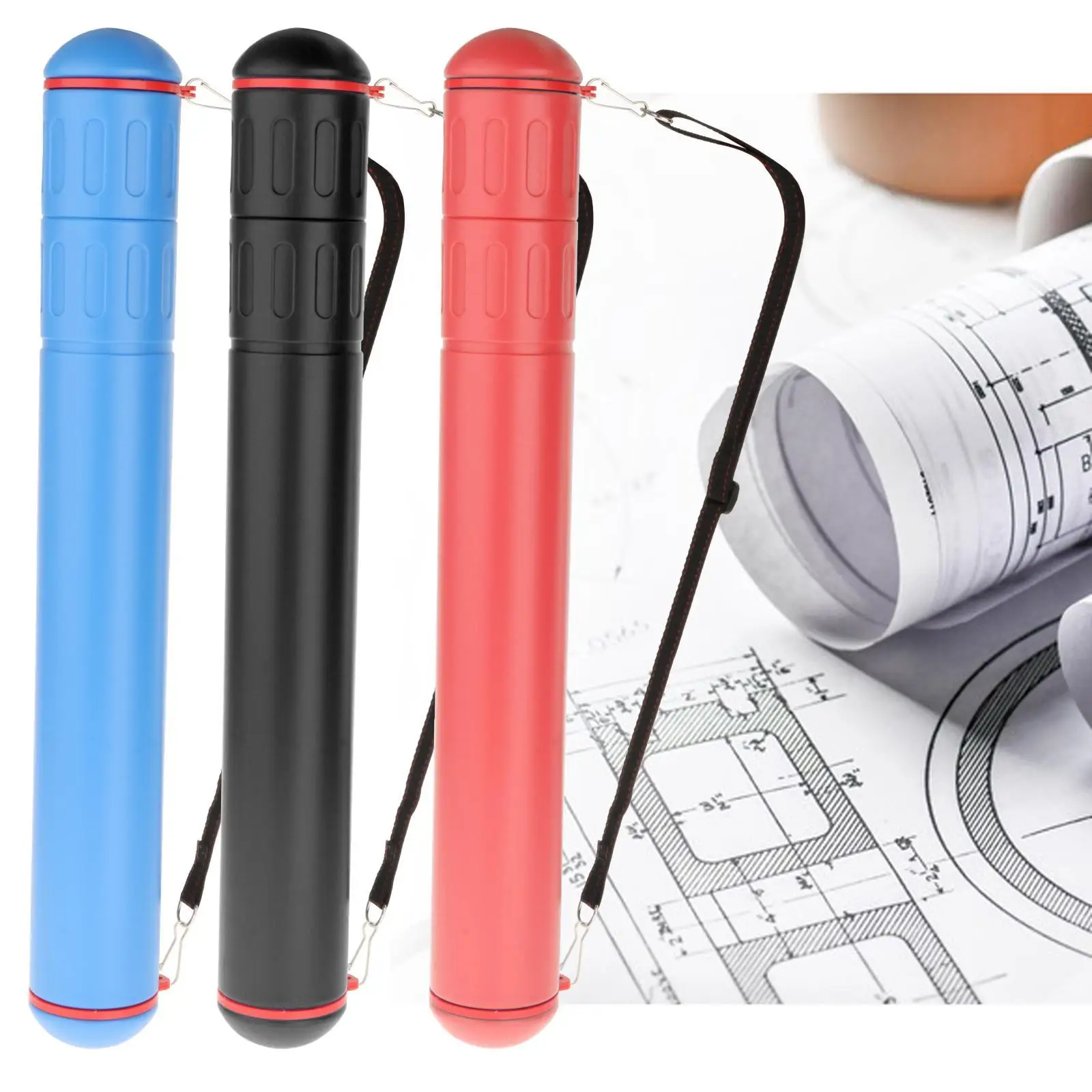 Tubo portaoggetti per poster di documenti con tracolla leggera per