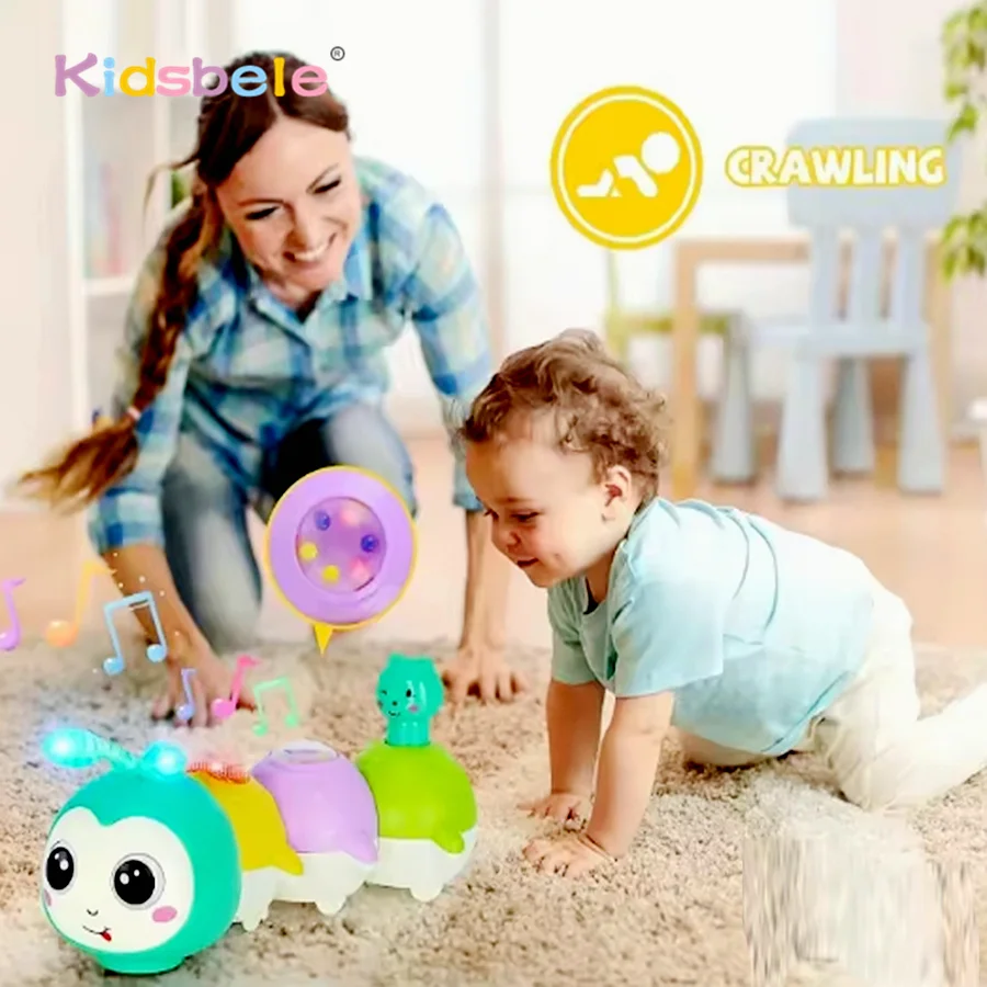 

Электрическая игрушка-гусеница Монтессори, сенсорная игрушка со звуком и светом, развивающий подарок для младенцев