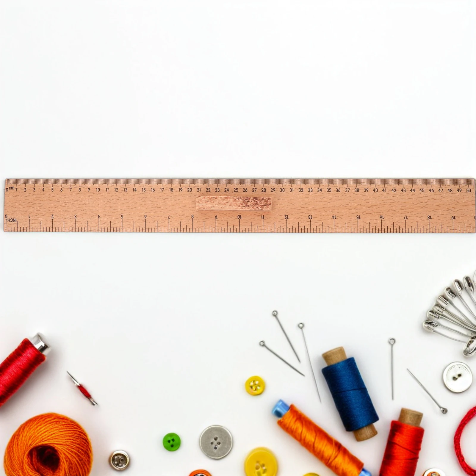 

Wooden Fabric Dual Scale Measuring Tool For Sewing Tailoring Precision Clear Markings Portable Lightweight Natural Grain Durable