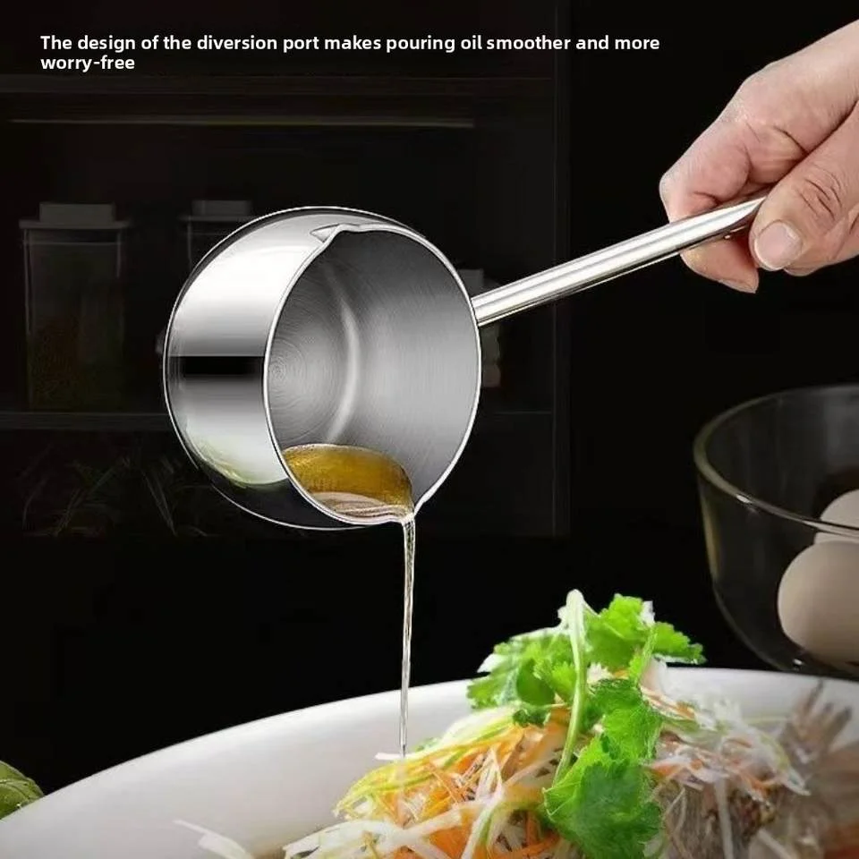 316 Stainless Steel Oil Pouring Spoon Special Hot Oil Pot Extended Handle Mini Oil Pouring Pot Oil Pouring Spoon ﻿ view 3