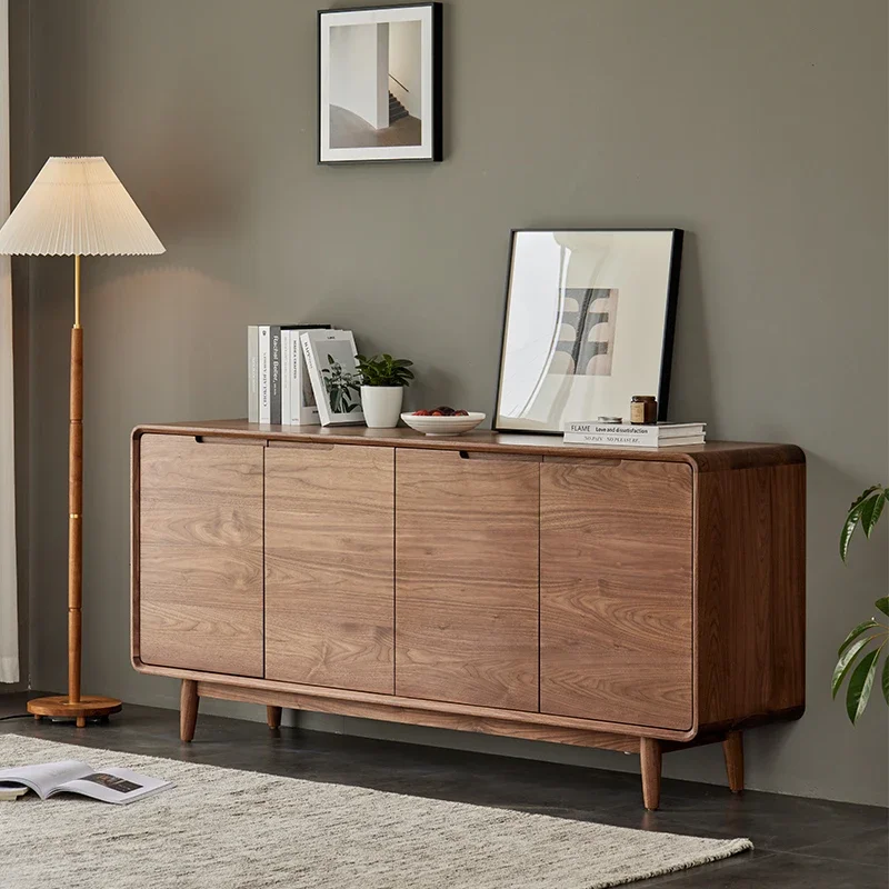 

American black walnut dining side cabinet, living room solid wood porch cabinet, simple storage locker, bedroom side cabinet