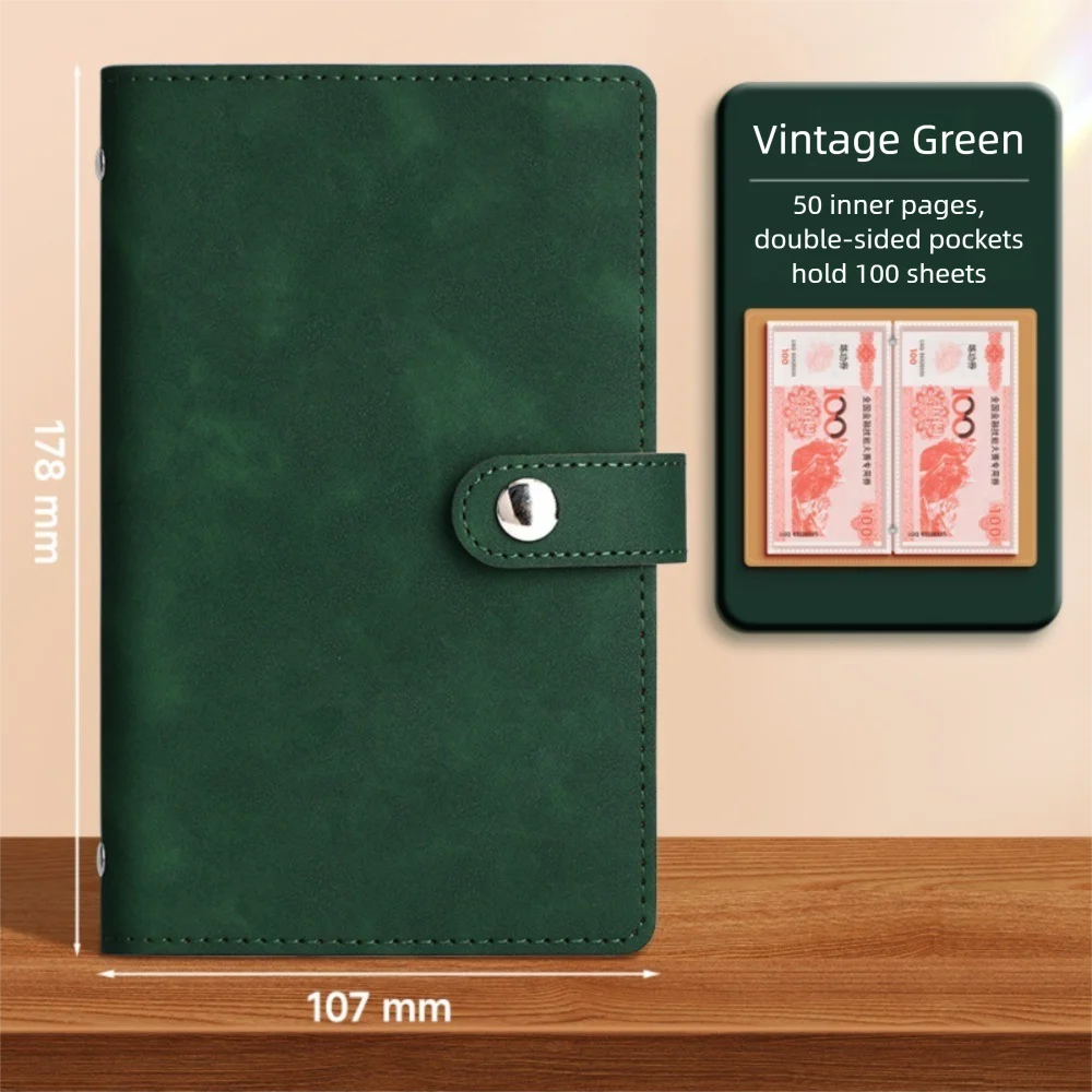 Save Money 100 Envelopes Money Saving Challenge Large Capacity PU Money Collection Book Waterproof Reusable