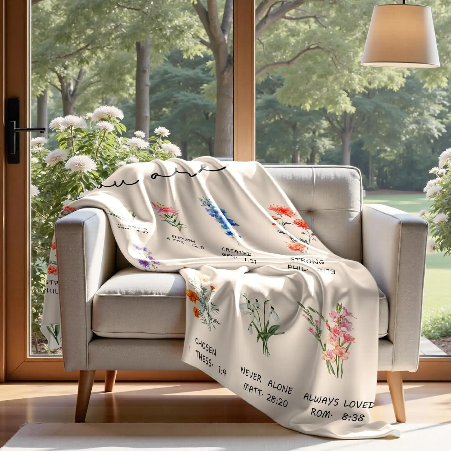 هدايا مسيحية للسيدات من VIKAMA: بطانية زهور دينية، بطانية غطاء زهور، بطانية هدية عيد ميلاد ناعمة للسيدات #2