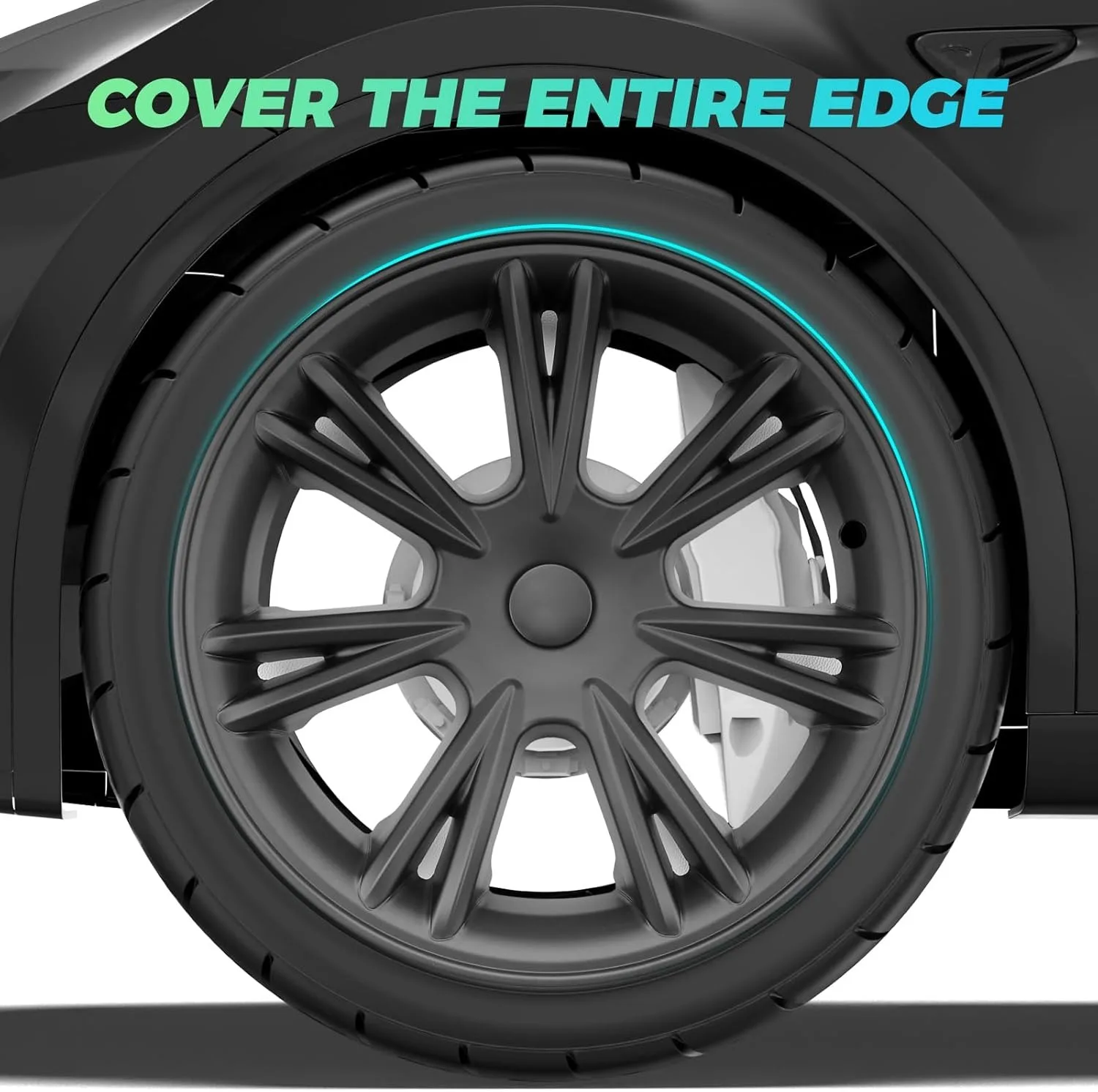 Wheel Cover for Tesla Model Y 19Inch Hubcaps 4Pcs Rim Protector Gemini Wheel Cover Replacement Compatible with 2020-2024 Model Y