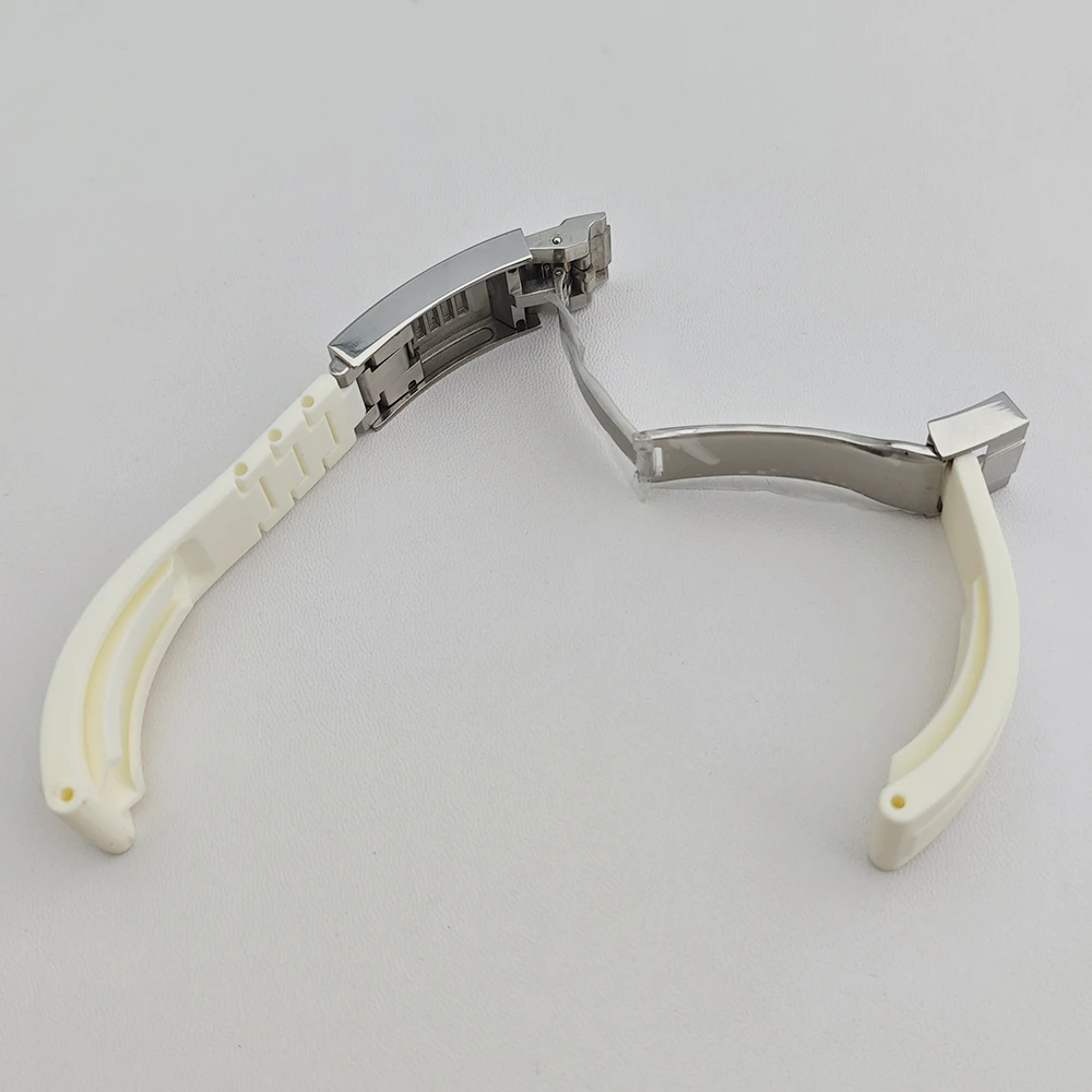 20-mm-Uhrenarmband mit gebogenen Enden, verstellbares Gummi-Uhrenarmband, passend für 20-mm-Breite VK63-Gehäuse, Uhrenteile für Herren – Detail 7