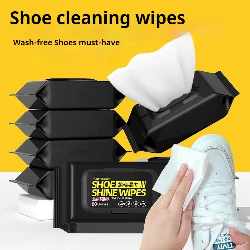 12/30/80Pcs Disposable Shoe Clean Wipes White Sneakers Shoe Cleaning Care Stain Removal Quick Wet Wipes for Shoe Care