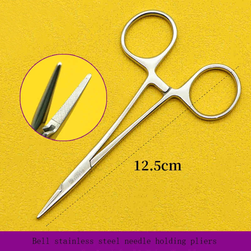 

Bell stainless steel needle holder double eyelid tool suture needle clamp needle holder fine needle plastic surgical instrument