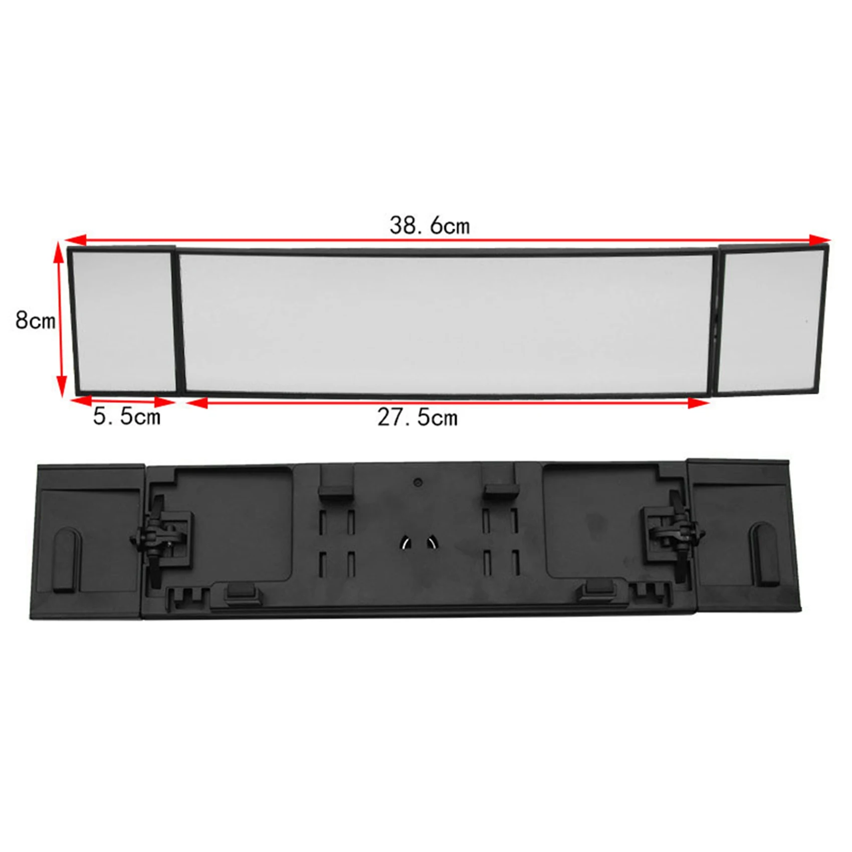 

A57E-Car Universal Rear View Mirror Wide Angle Clip-On Convex Curved Mirror Large Vision Interior Mirror For Cars SUV Trucks
