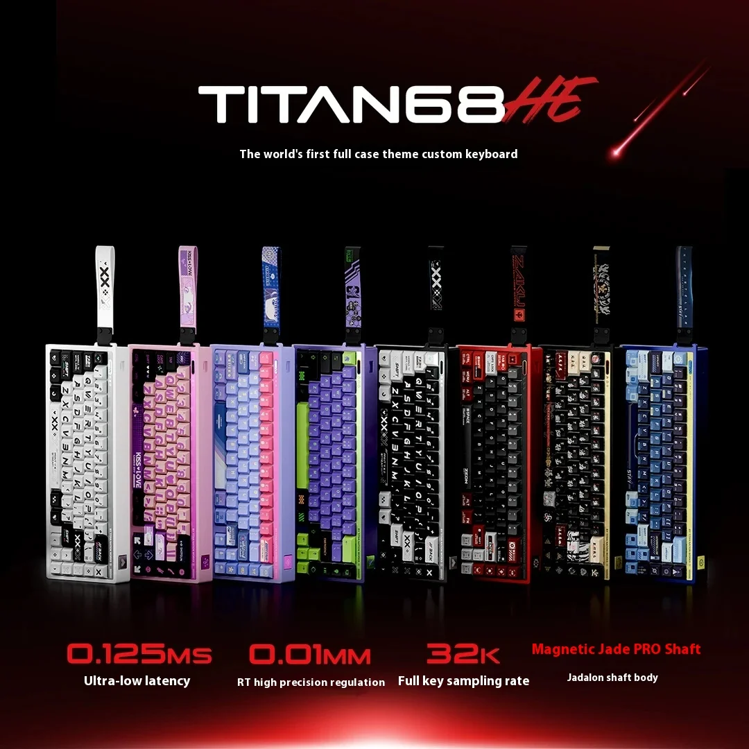 Titan Nation Titan68 Gaming Keyboard Customzied Gateron Jade Pro Magnetic Switch Hot Swappable RGB CNC Aluminum 8K Polling Rate