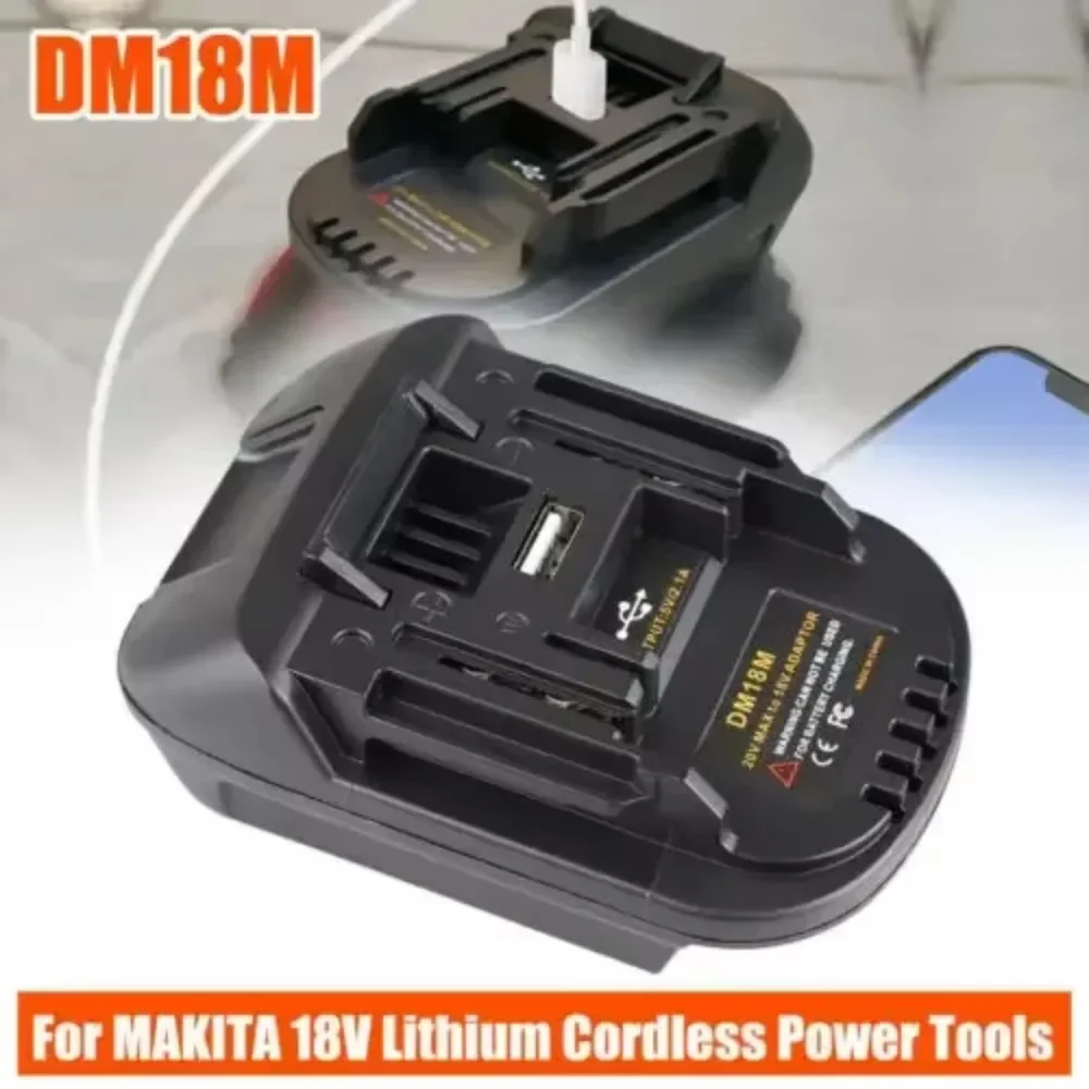 Imagem -02 - Adaptador de Bateria com Carregamento Usb Dewalt 20v Milwaukee 18v Bateria Converter para Makita 18v Li-ion Ferramentas Elétricas Dm18m