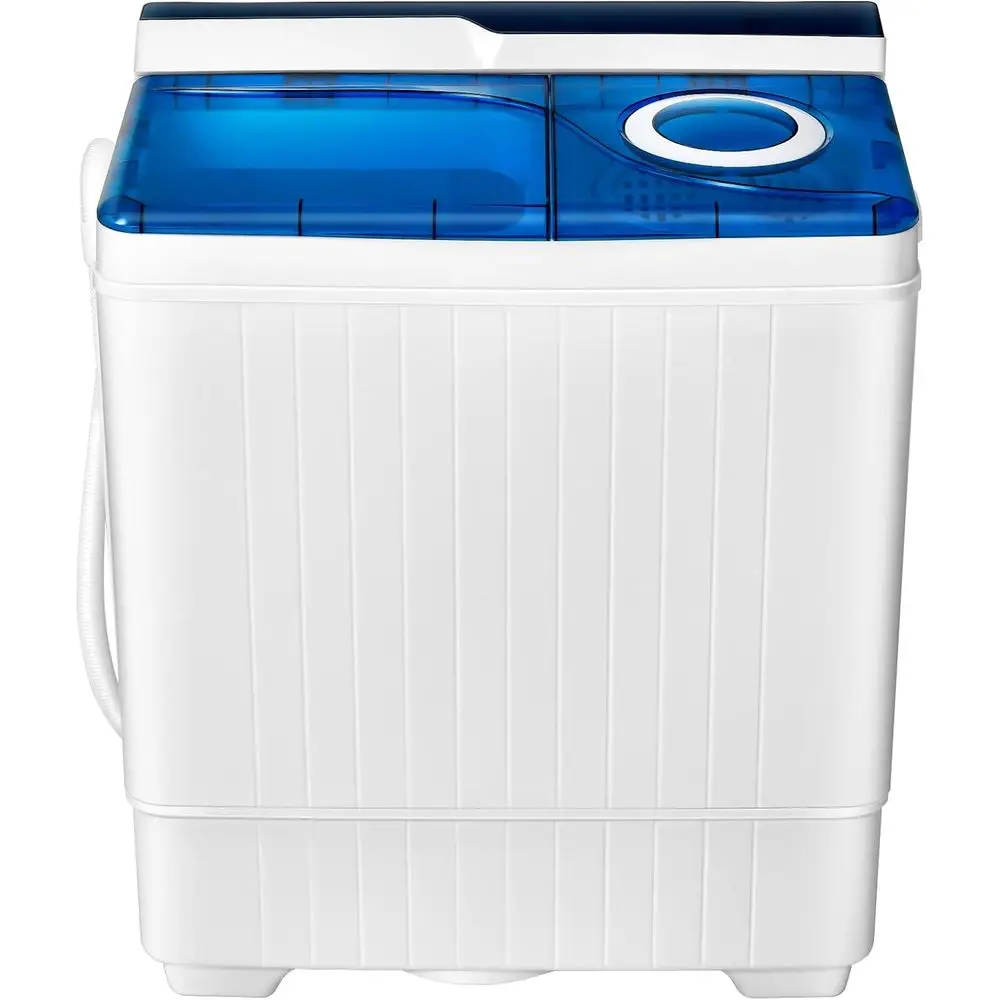 

Compact Twin Tub Portable Washing Machine, 26 lbs Capacity, 18 lbs Washer & 8 lbs Spinner, Blue