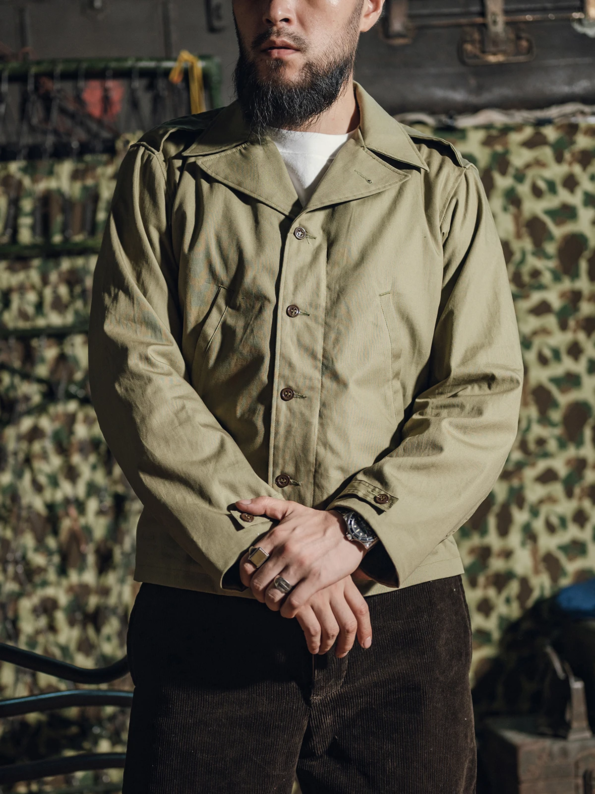 

Прочная куртка Bronson M41, реплика армейской модели времен Второй мировой войны, с короткой шерстяной подкладкой, молодежная модная модель стандартного кроя, на молнии, без капюшона.