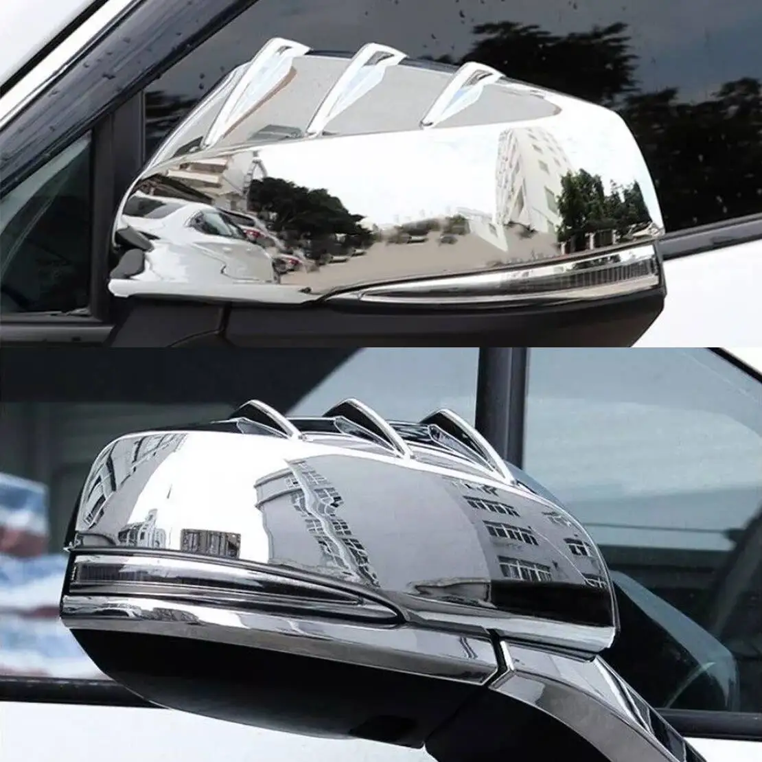 1 Pair Silver ABS Left & Right Side Rearview Mirror Covers Trims Fit for Toyota Sienna 2021 2022